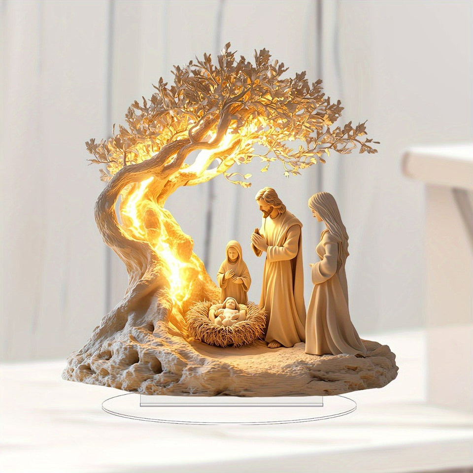 Tree of Life Acrylic Family Display – Jesus Inspired Home Decor - BOURANADecorative LED LightBOURANABOURANACJYD241078101AZ5colorTree of Life Acrylic Family Display – Jesus Inspired Home Decor