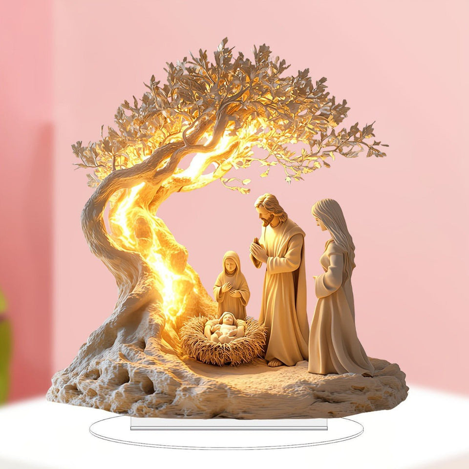 Tree of Life Acrylic Family Display – Jesus Inspired Home Decor - BOURANADecorative LED LightBOURANABOURANACJYD241078101AZ5colorTree of Life Acrylic Family Display – Jesus Inspired Home Decor