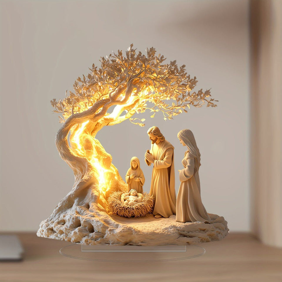 Tree of Life Acrylic Family Display – Jesus Inspired Home Decor - BOURANADecorative LED LightBOURANABOURANACJYD241078101AZ5colorTree of Life Acrylic Family Display – Jesus Inspired Home Decor