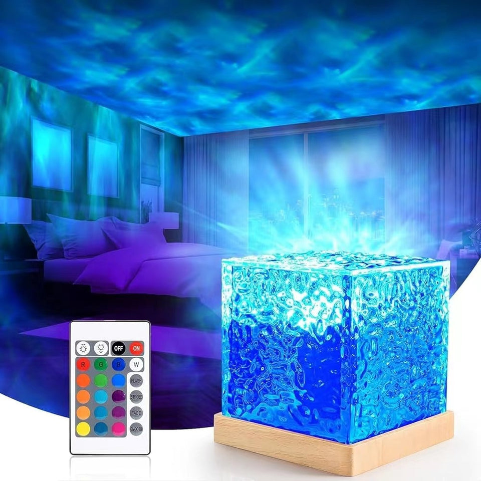 Water Wave Ambience Lamp – Rotating Light & Shadow Glow