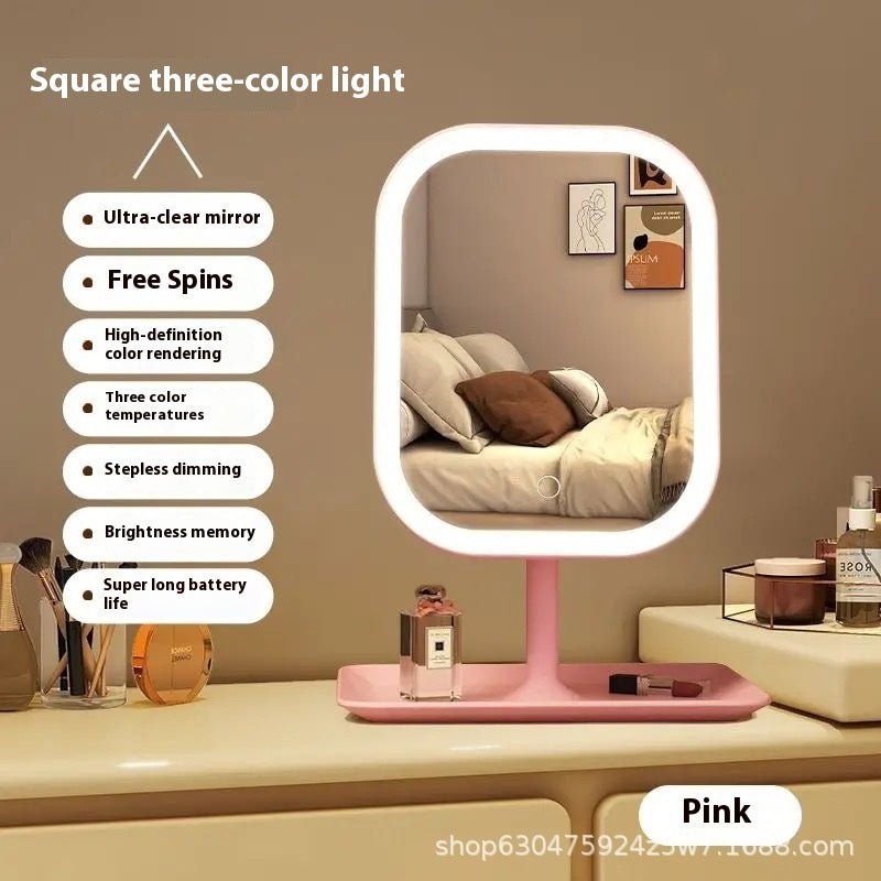 Lustra LED Makeup Mirror – Rotating, Dimmable, Rechargeable - BOURANALED Makeup MirrorBourana HomeBOURANACJYD232786402BYGirl Pink Three ColorsLustra LED Makeup Mirror – Rotating, Dimmable, RechargeableCosmetic Mirror